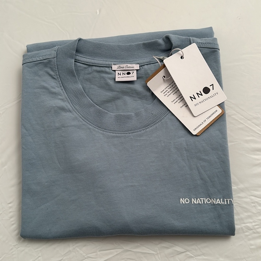 No Nationality Adam embroidered logo short sleeve t-shirt Ashley Blue